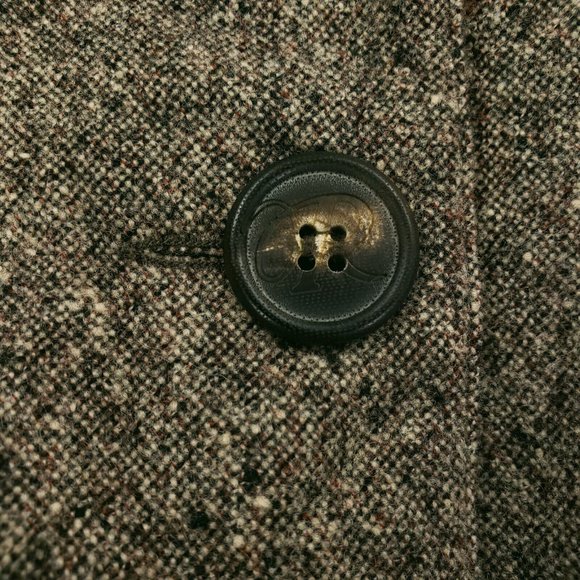 Revillon Paris Cashmere Wool Blend Button Up Jacket Leather Trim Womens Sz 36 - Picture 10 of 13